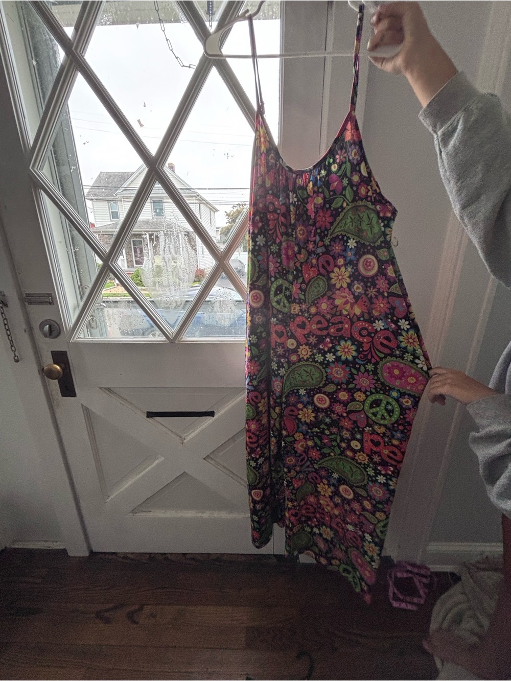 SHEIN Multicolor Floral Peace Sign Jumpsuit - Picture 2 of 4